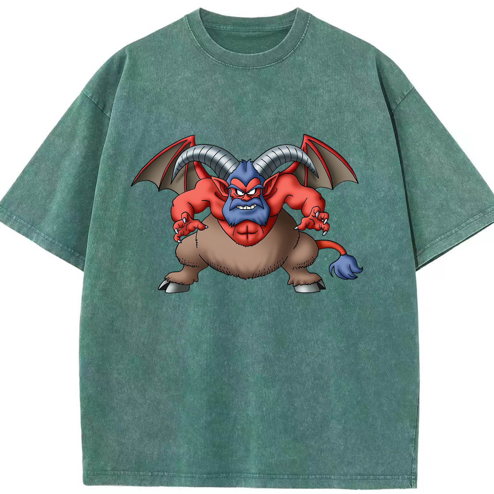 （画像用） ドラゴンクエスト Doragon Kuesuto Dragon Quest 綿100% ヴィンテージ風 半袖Tシャツ（フロントプリント）